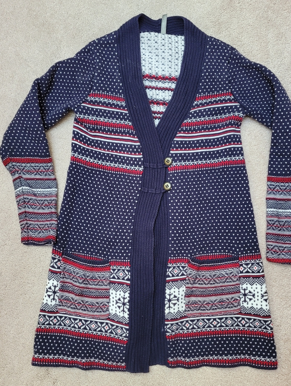Long Christmas Fairisle Cardigan